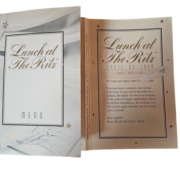 NEW1993 Lunch at the Ritz  on Menu Card Clip-On Statement Earrings - Picture 6 of 8